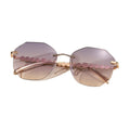 Rimless Beveled Sunglasses UV-Proof Trendy New Import Fashionable Influencer Style Personality Premium Sunglasses
