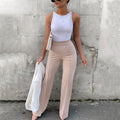 Casual Fashion High Waist Fitted Wide Leg Pants