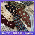 Custom Personality Print Printed Silk Scarf Fine Narrow Long Stripe Neck Tie Collar Scarf Versatile Elegant Tie Dispatch Tie Bag Lapel Wear Jewelry
