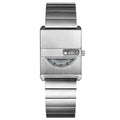2026 New Square Unisex Creative No Hand Simple Retro Watch Women Date Steel Band Cross-Border Hit Lot