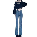 Women's Vintage Frayed Micro Flare Jeans