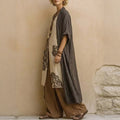Women's Bohemian Vacation V-Neck Printed Sun-Protection Loose Dress + Long Skirt 2026 - AK-1158-1