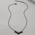 Western Trendy Black Bat Necklace Halloween Statement Hip-Hop Clavicle Chain Personality Simple Accessory Women N6349