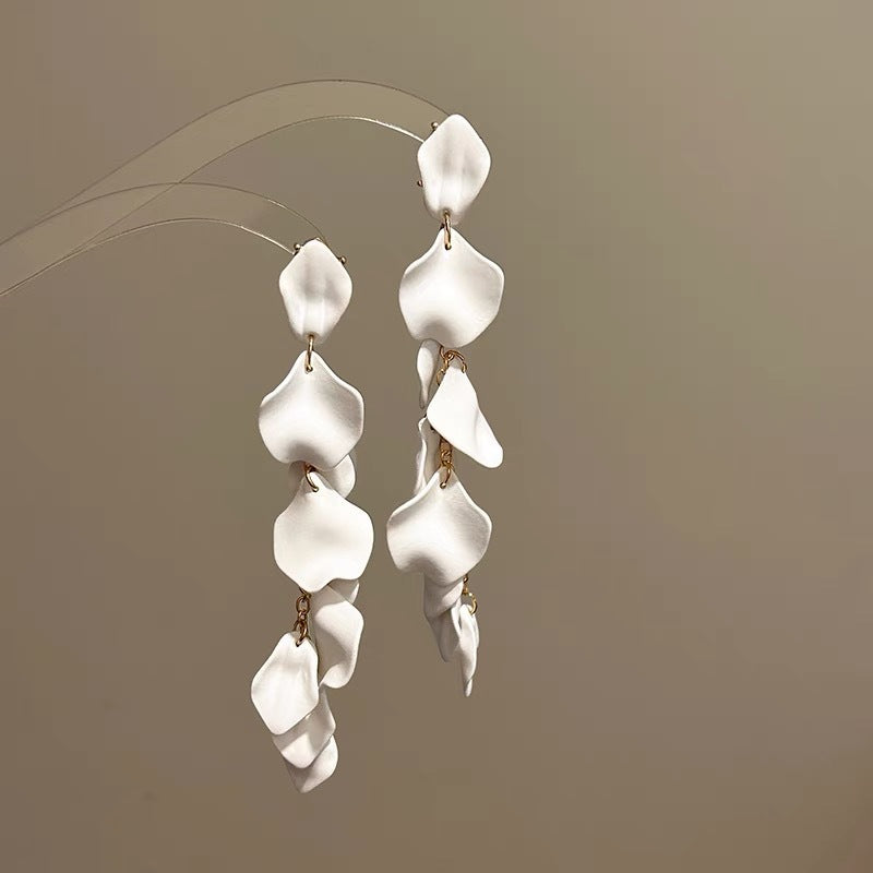 Rose Petal Long Statement Earrings - view 7