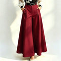 Summer Artistic Casual Plus Size High Waist Drapey Lightweight Loose Wide Leg Pants + Pants