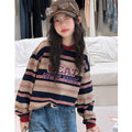 Girls' Striped Print Tee & Jeans Set