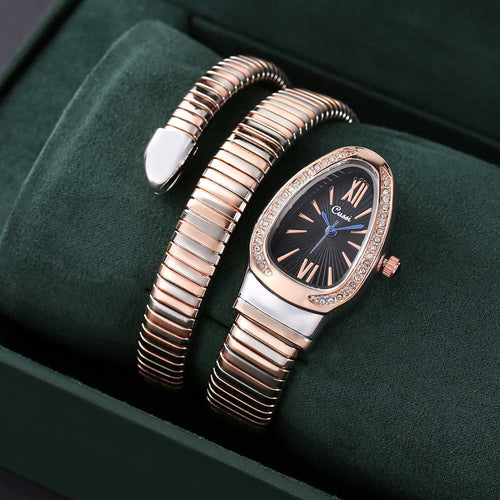 2024 New Snake Shape Bangle Watch Cross-Border Export Bestseller Factory Wholesale Women Bangle Watch Quartz Watch