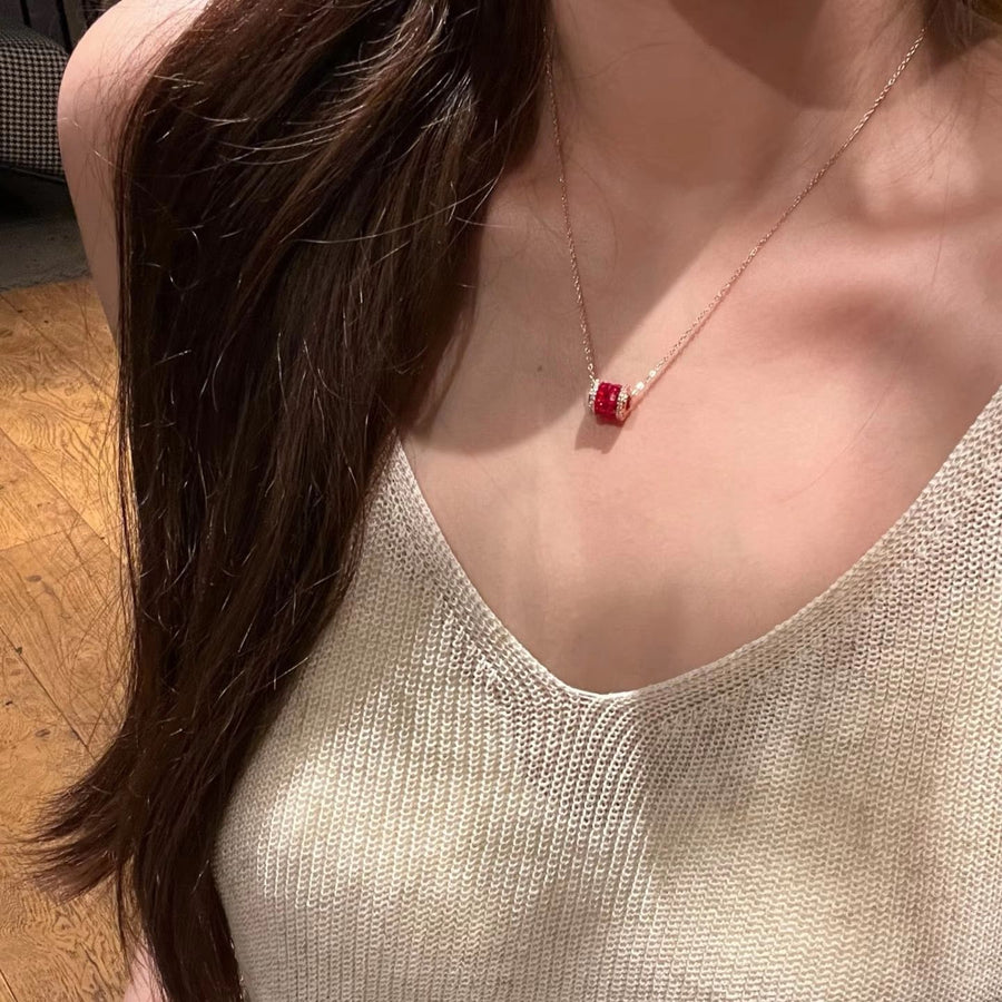 Vintage Round Zircon Pendant Necklace - view 3