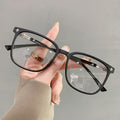 Anti-Blue-Light Photochromic Glasses Women Student Style Overseas Influencer Big Frame Prescription With Rx Trendy Bare Face Men Prescription Glasses