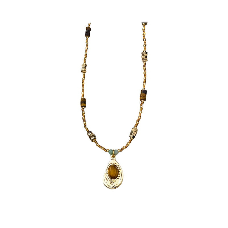 Vintage Oval Tiger's Eye Necklace - view 5