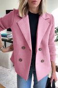 Women's Spring Fashion Elegant Wool Patchwork Jacket 2026 | Trendy Jacket - Brown