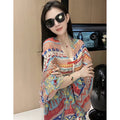 Women's Summer Ethnic Retro Frog Button Sun-Protection Shawl 2026 - As Pictured