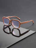 Tortoise Shell Anti-Blue Plano Glasses Frame New Western Stud Square Wear Jewelry Glasses Women Bare Face Versatile Frame
