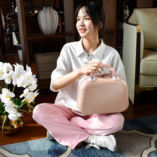 日系化妆箱伴手礼便携迷你14寸手提箱女可挂行李箱