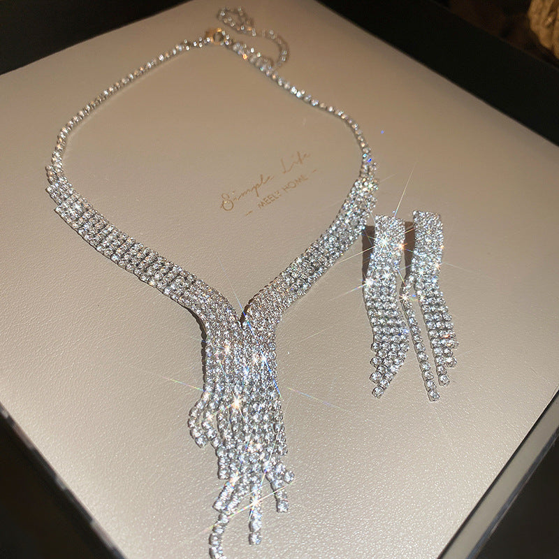 Sparkling Zircon Butterfly Flower Pendant Necklace - view 12