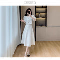 Women's Summer New Chinese Retro Puff Sleeve Qipao Dress + Dress + Skirt Set 2026 - White