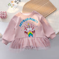 Girls' Lace Trim Printed Pullover Hoodie - Spring/Fall