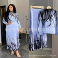 Office Elegant Printed Pleated Skirt 2-Piece Set
