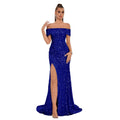 Women's Sequin Embellished Slim Fit Slimming Evening Gown Banquet