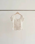Summer Korean Slimming Puff Sleeve Waist-Tie Floral Shirt
