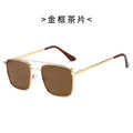 2022 New Overseas Pair Bridge Men Sunglasses Square Frame Metal UV-Proof Sunglasses Outdoor Sunshade Glasses Wholesale