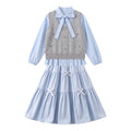 Girls' Butterfly Vest, Shirt & Skirt - 3-Piece Set