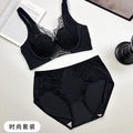 69153套装刺绣BCD杯内衣女无钢圈聚拢上托显大收副乳防下垂性感美
