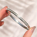 New Hot Sale Sparkling Square Candy Row Crystal Bangle Starry Sky Copper Coated 18K Gold Dazzling Sparkly Cubic Zirconia Bracelet