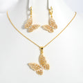 Western High-End Designer Quality Fashionable Butterfly Crystal Jewelry 2-Pc Set Light Luxury Bracelet Fashionable Versatile