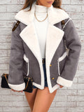 Women's Fall-Winter Fashion Wool Lapel Collar Jacket 2026 | Trendy Jacket - Dark Gray