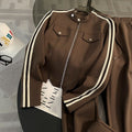 Fall Sporty Fashion Wide Leg Pants + Hoodie + Jacket 2-Piece Set
