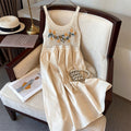 Bohemian Ethnic Style Embroidered Camisole Mid-Length Dress