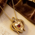 Vintage Heart Perfume Bottle Necklace Rhinestone Fashionable Personality Sweater Chain Imperial Western Retro Pendant