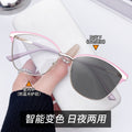 New Overseas Cat-Eye Photochromic Anti-Blue-Light Glasses Retro Gold Metal Frame Women Bare-Face Tool Plano Glasses Frame