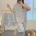 Women's Summer Japanese Short Sleeve Cardigan + Pants 3-Piece Set 2026 - 3-Piece Set Cardigan Apricot