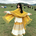 Women's Ethnic Shawl + Cape 2026 - Yellow