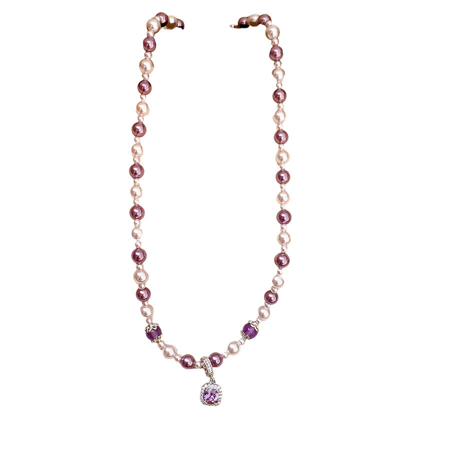 French Pearl Square Zircon Jewelry Set - view 5