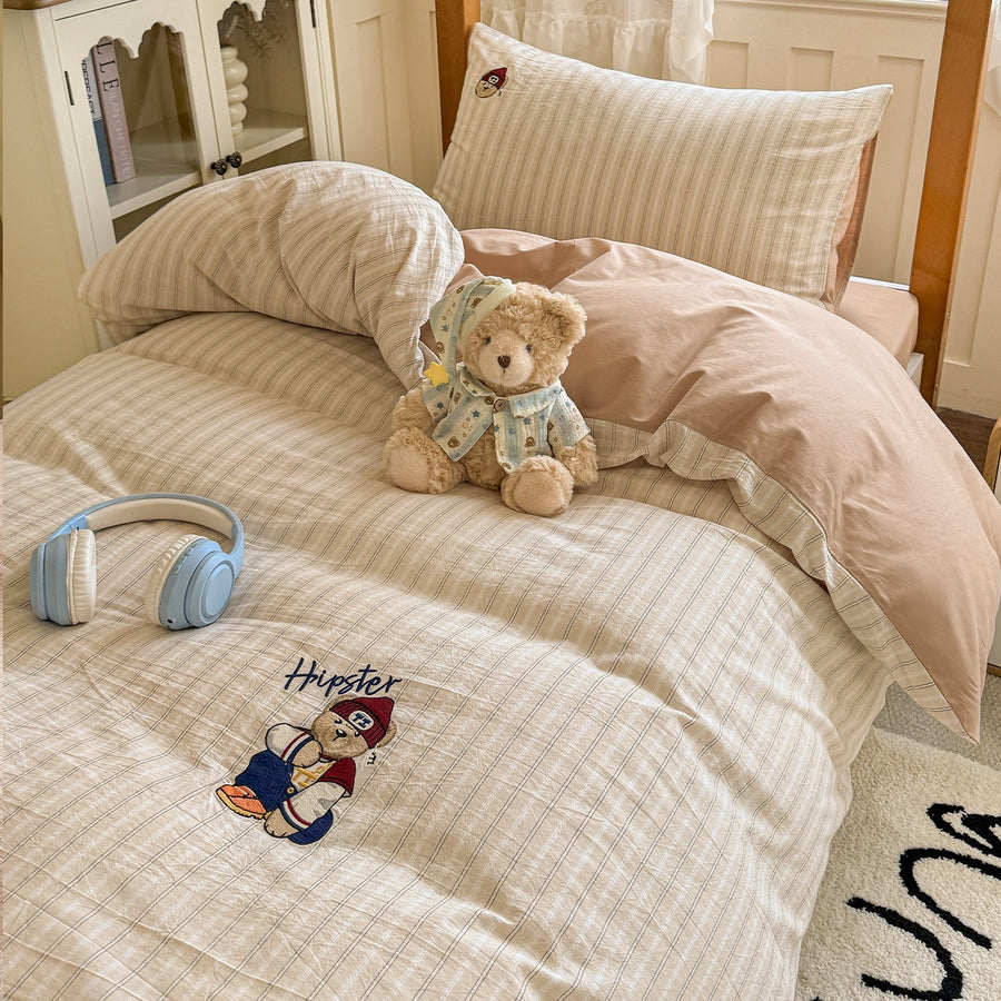 Azure Coast Yarn-Dyed Washed Cotton 4-Piece Bedding Set - view 4