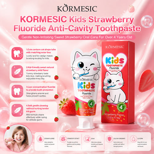 KORMESIC儿童防蛀牙膏Toothpaste清洁牙龈果味牙膏外贸工厂批发