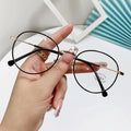 Metal Frame Prescription Blue-Light Glasses Round Frame Korean Fashionable Student Finish Item Women Plano Frame Prescription Sunglasses