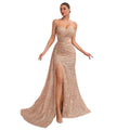 Women's Strapless Sequin Mermaid Sexy Classic Premium Socialite Evening Gown ...