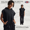 ARTIE Men's Fall/Winter Spray-Dye Distressed Frayed Edge Hoodie