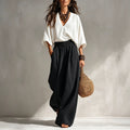 Casual Fashion Batwing Sleeve Wide Leg Pants + Top Set