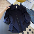 Summer Korean Casual Mesh Cotton Half Sleeve Double-Layer Lightweight Shirt