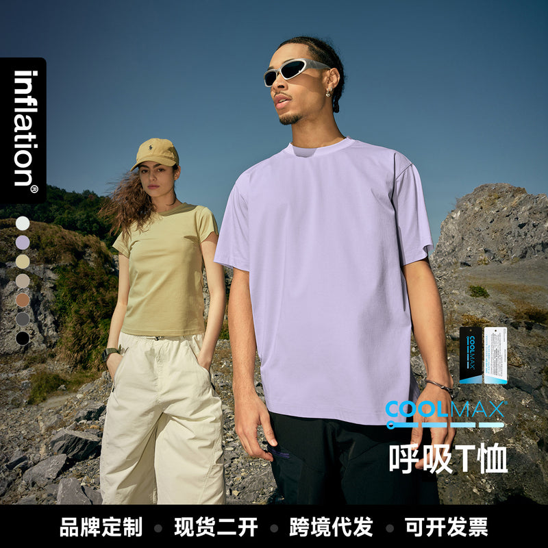 捷展男装|COOLMAX呼吸T恤2026春夏新款户外运动通勤骑行速干短袖t
