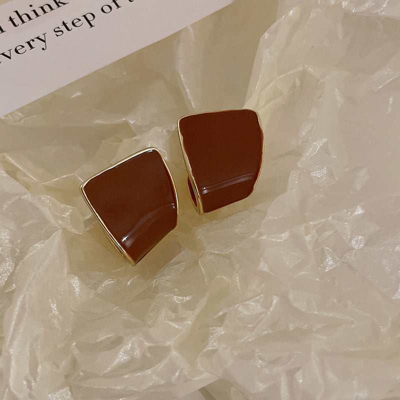Brown Feather Heart Drop Earrings - view 10
