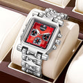 New Mens Watch Fashionable Hip-Hop Multifunction Stylish Waterproof Student Date Steel Band Watch Overseas Wholesale