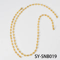 Western Necklace Set Stainless Plated 18K Gold Cutout Details Coffee Bean Chain Retro Hip-Hop Niche Personality Jewelry