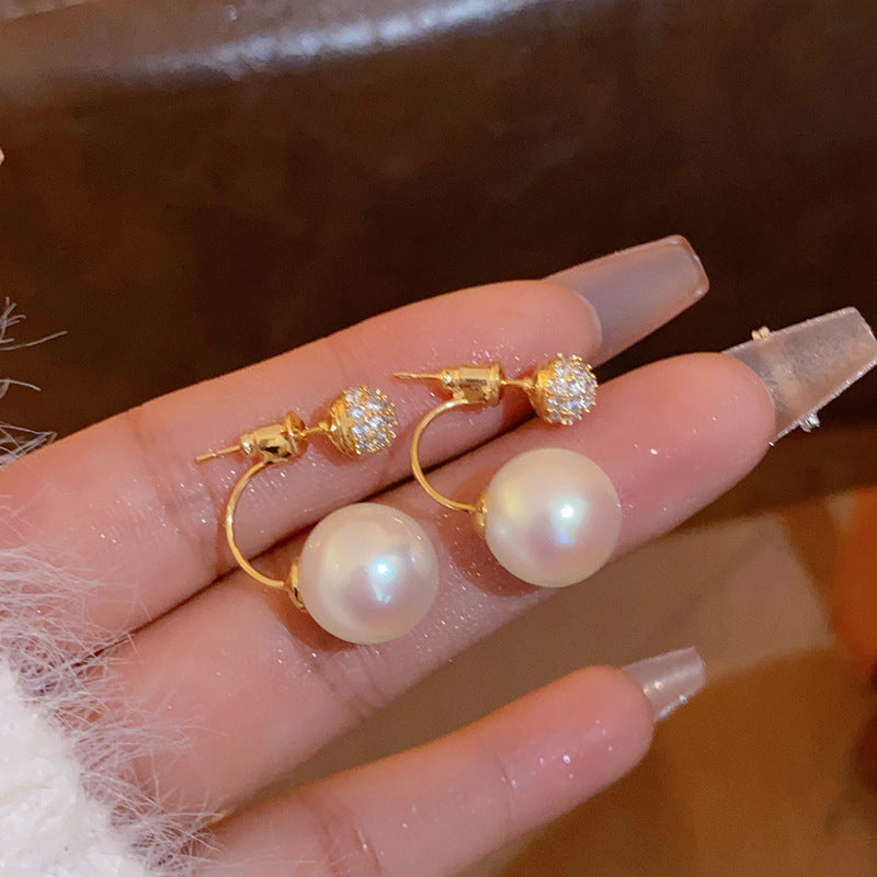 Rhinestone Heart Square Pearl Statement Earrings - view 12