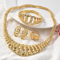 Middle East Bead Gem Set Export Band Shape Mutual Clasp Spliced Retro Necklace Bangle Ring Earrings Statement Accessory Set